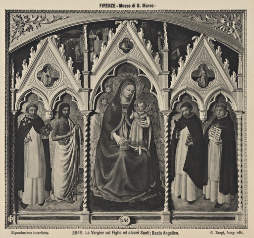 Brogi — Firenze - Museo di S. Marco. La Vergine col Figlio ed alcuni santi; Beato Angelico — insieme
